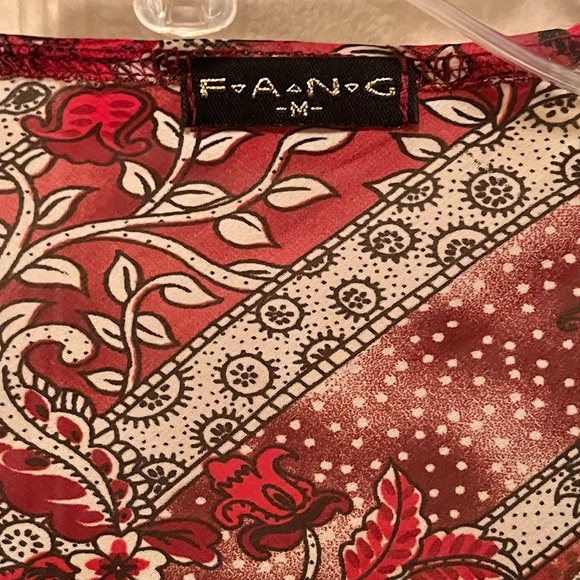 FANG Women’s Long Sleeve Bohemian Hippie Top. Sz M. - Picture 3 of 4